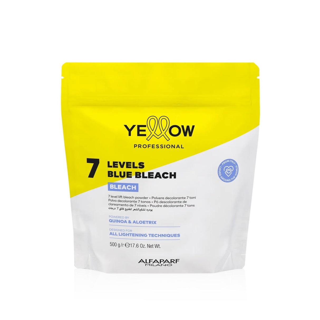Yellow Blue Bleaching Powder 7 Tones 500g – Gentle and Effective Bleaching with Anti-Yellow Pigments and Vegan Formula