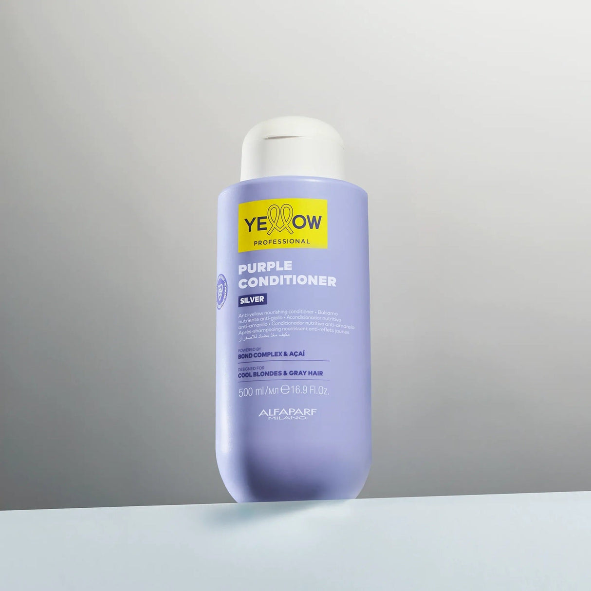 Yellow Silver Purple Conditioner 500ml – Nourishing Violet Conditioner for Cool Blonde or Grey Hair, Instant Softness and Yellow Tone Correction