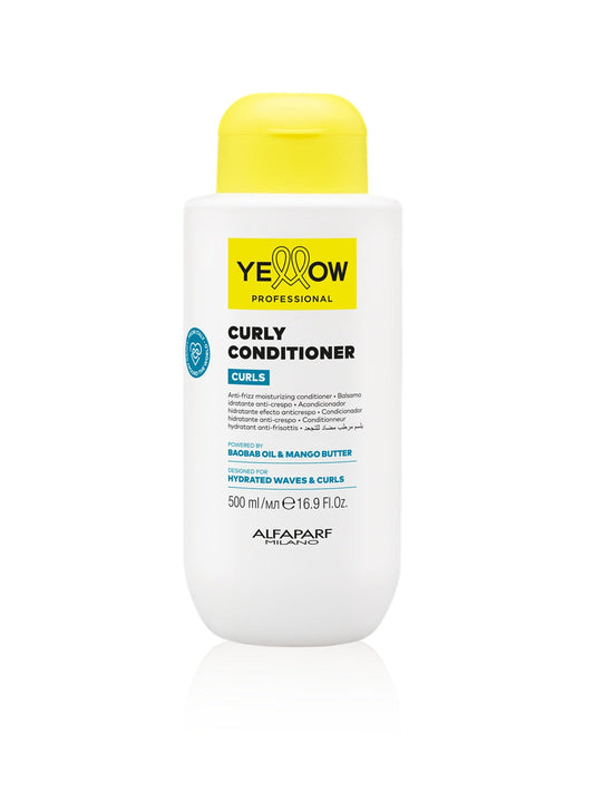 Yellow Professional Curls Balm for Curly and Wavy Hair, 500ml – Intense Hydration, Anti-Frizz and Elasticity