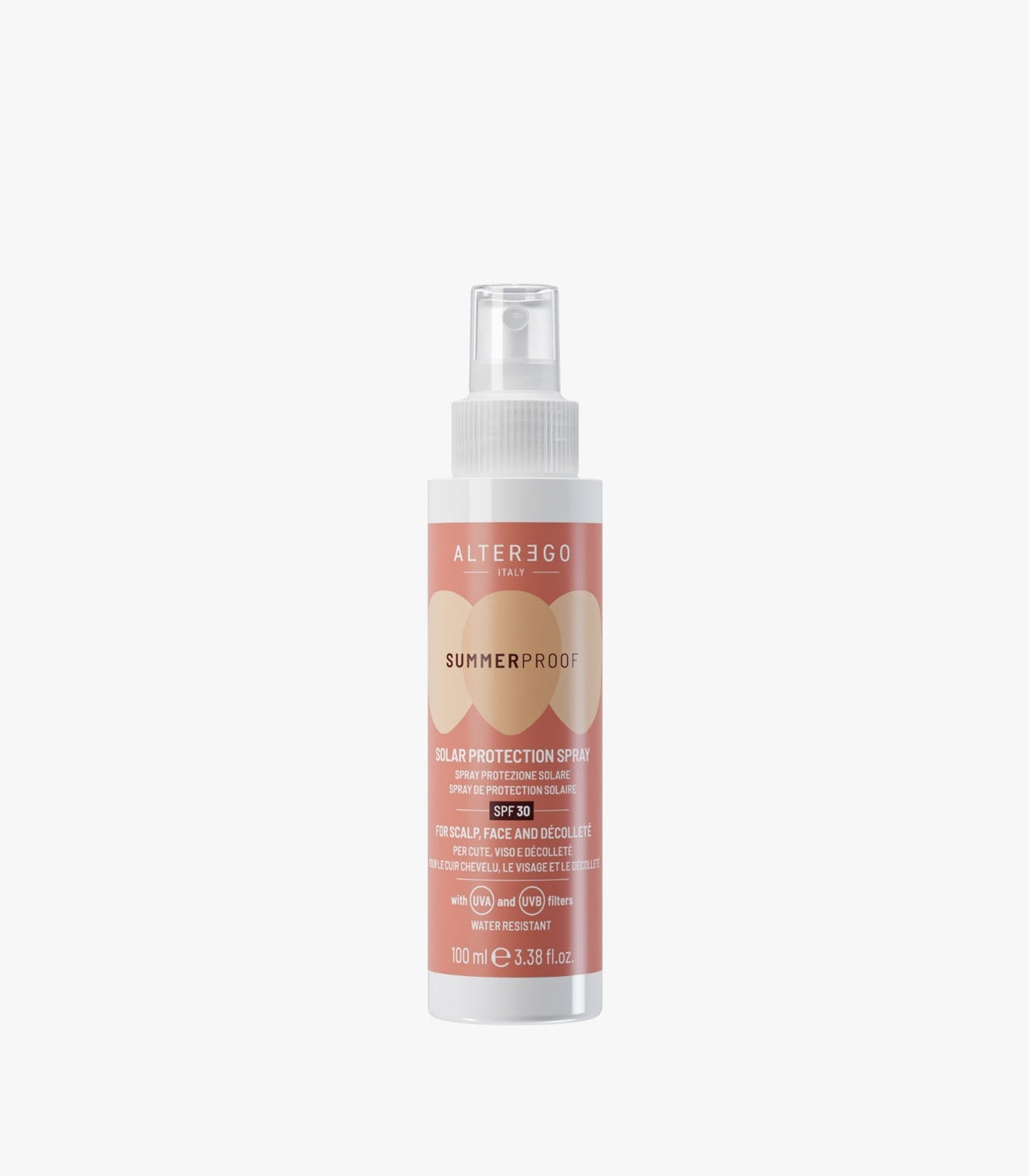 AlterEgo Summer Proof Solar Protection Spray – Spray de Protecție Solară pentru Păr, Scalp și Ten, 100 ml