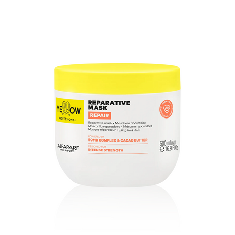 Mască Reparatoare pentru Păr Deteriorat Yellow Reparative Mask cu Unt de Cacao și Bond Complex - 500ml - Păr