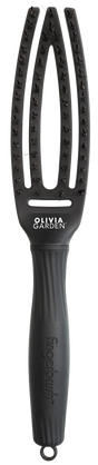 Perie de Păr Curbată Olivia Garden Fingerbrush Full Black - Mic