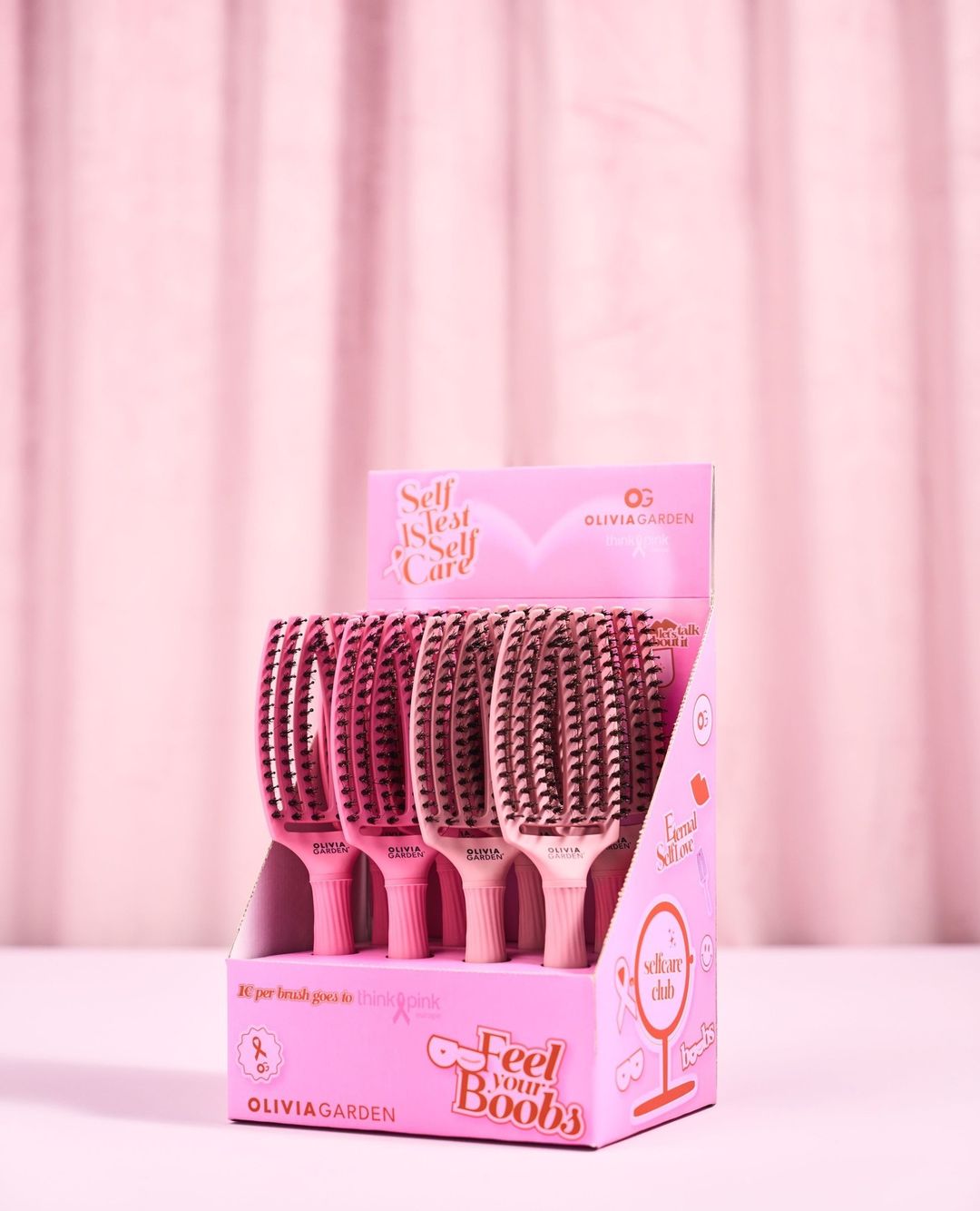 Perie de Păr Curbată Olivia Garden Fingerbrush Thinkpink 2024 - Păr