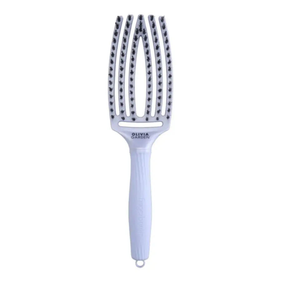 Perie de Păr Profesională cu Peri de Mistreț și Nailon Olivia Garden Arctic Lights Fingerbrush - Polar Blue