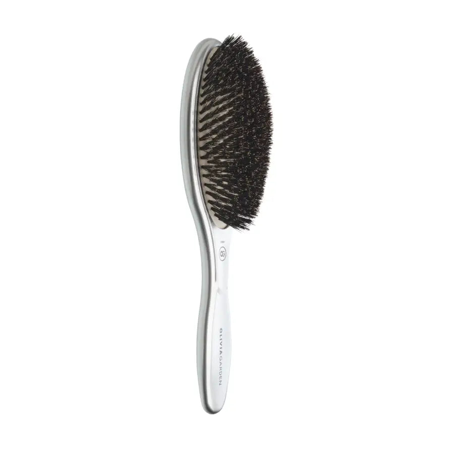Olivia Garden Expert Care Oval Silver Perie cu peri de mistreț