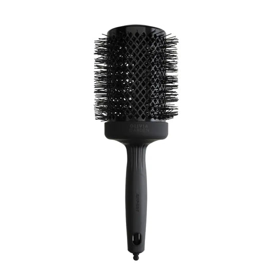 Perie termică rotundă Olivia Garden Expert Blowout Shine 65mm Black Label bară ceramică cu turmalină și peri ondulați