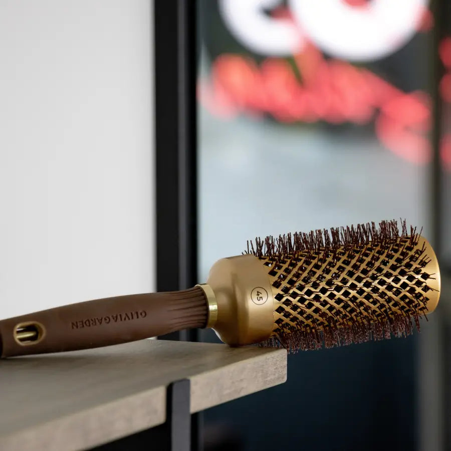 Olivia Garden Expert Blowout Shine Gold & Brown Perie rotundă 80 mm
