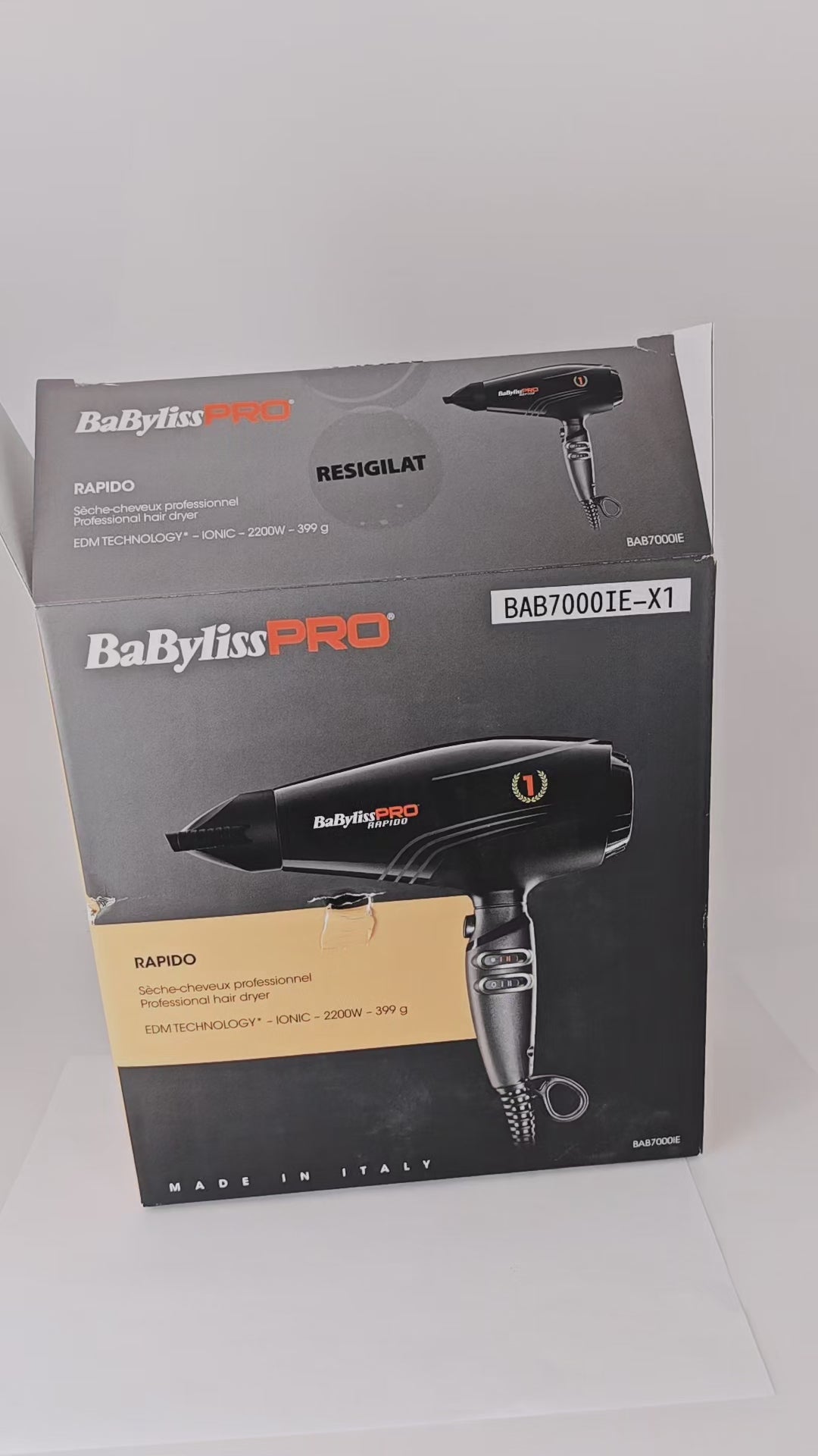BaByliss PRO Uscător De Păr Profesional Rapido Negru RESIGILAT