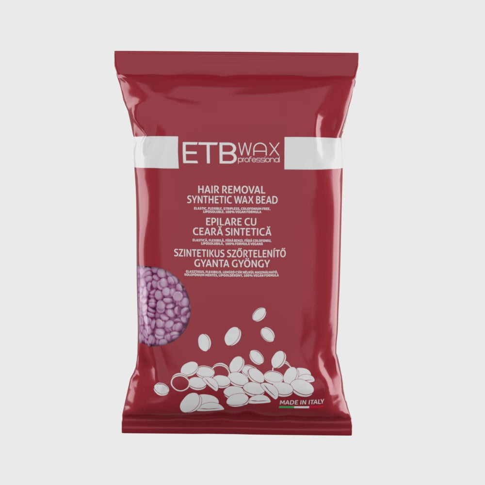 ETB WAX Ceară Profesională Vegană Perle Mov Iasomie, Epilare Precisă și Delicată – 800g