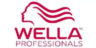 Logo stilizat roșu cu linii de păr curgătoare și textul ’WELLA PROFESSIONALS’ dedesubt.