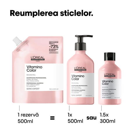 Șampon L’Oréal Professionnel Vitamino Color – Protecție & Strălucire pentru Păr Vopsit cu Resveratrol - Rezervă 500 ml