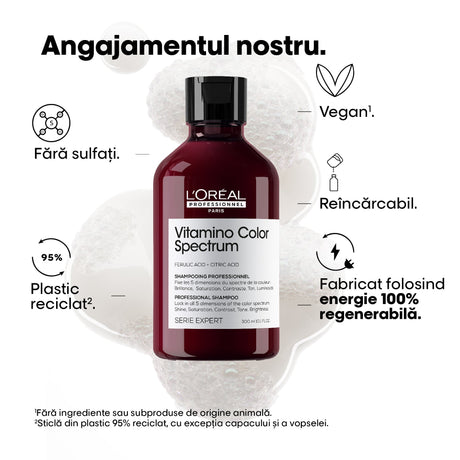 Șampon Vegan Fără Sulfați pentru Fixarea Culorii și Strălucire Intensă L’Oréal Professionnel Serie Expert Vitamino