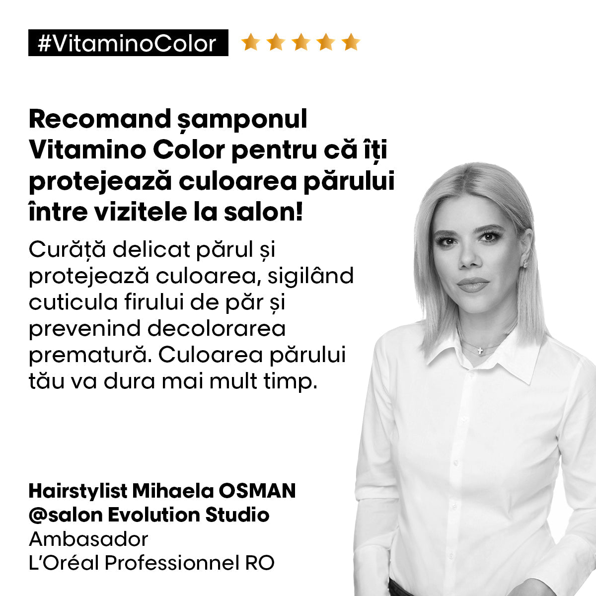 Set L’Oreal Professionnel Serie Expert Vitamino Color pentru Menținerea Culorii Părului Sampon 300 ml + Mască 250