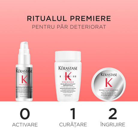 Set Travel Kérastase Première Discovery 2024 – Ritual Avansat de Decalcifiere și Regenerare Profundă pentru Părul