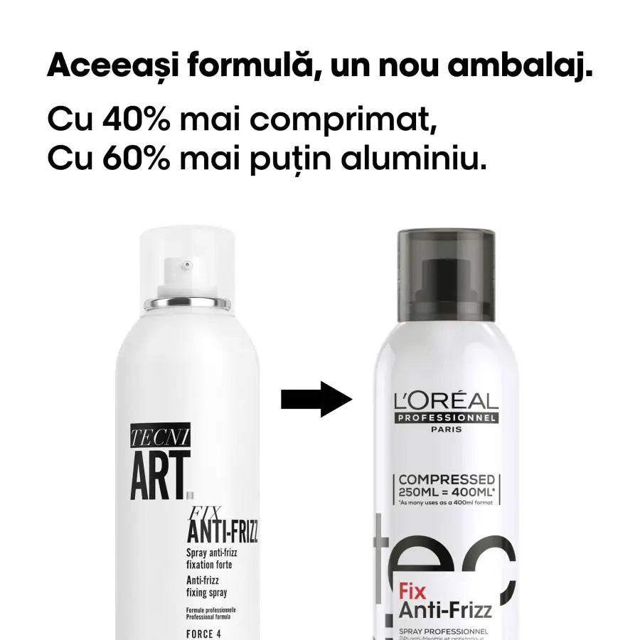 Spray Profesional de Fixare L’Oréal Professionnel Tecni.Art Fix Anti-Frizz 250ml– Protecție 24h împotriva Frizz-ului și