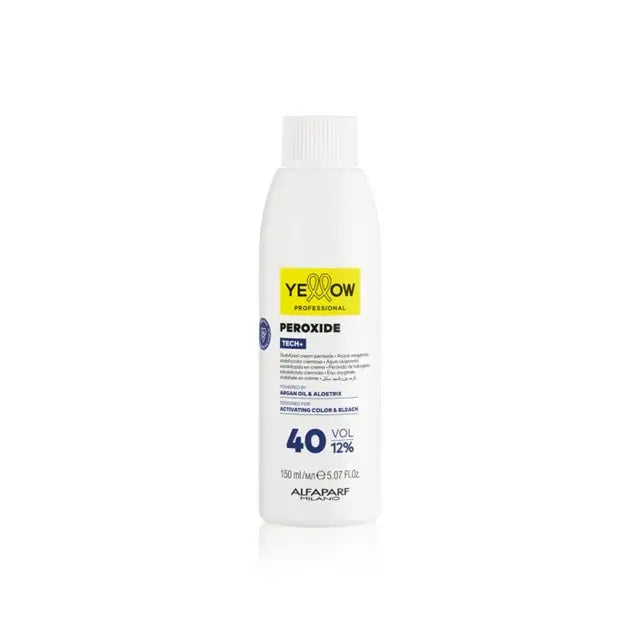 YELLOW Peroxide Tech + 12% 40Vol 150 ml– Emulsie Oxidantă Profesională pentru Colorare Uniformă și Strălucitoare - Păr