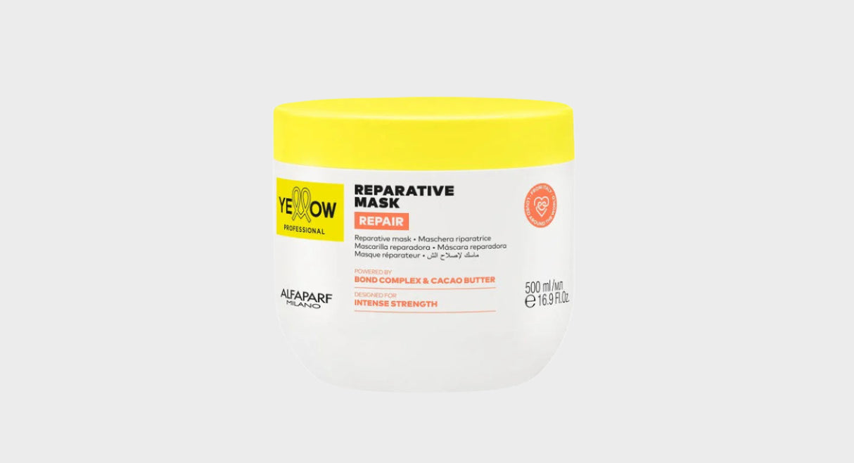 Mască Reparatoare pentru Păr Deteriorat Yellow Reparative Mask cu Unt de Cacao și Bond Complex - 500ml - Păr