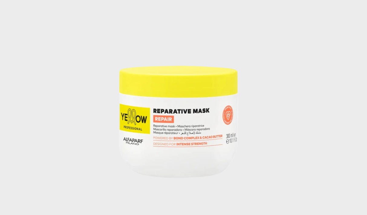 Mască Reparatoare pentru Păr Deteriorat Yellow Reparative Mask cu Unt de Cacao și Bond Complex - 300ml - Păr